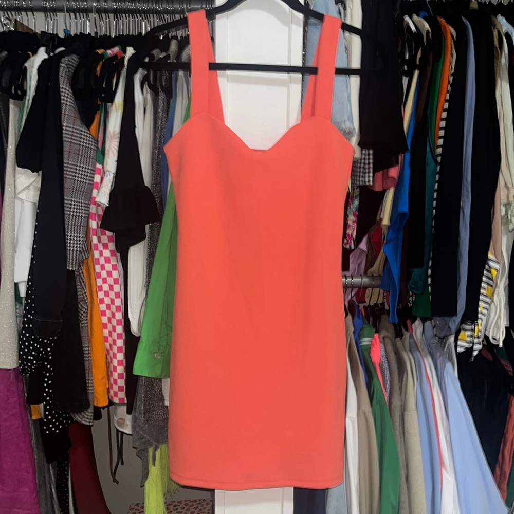 Zara coral pink bodycon dress